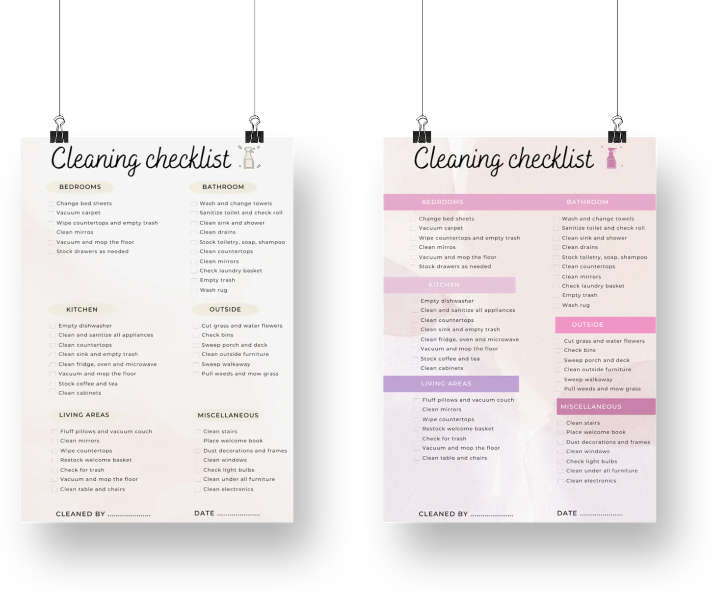 The Cleaning Checklist – preview 3