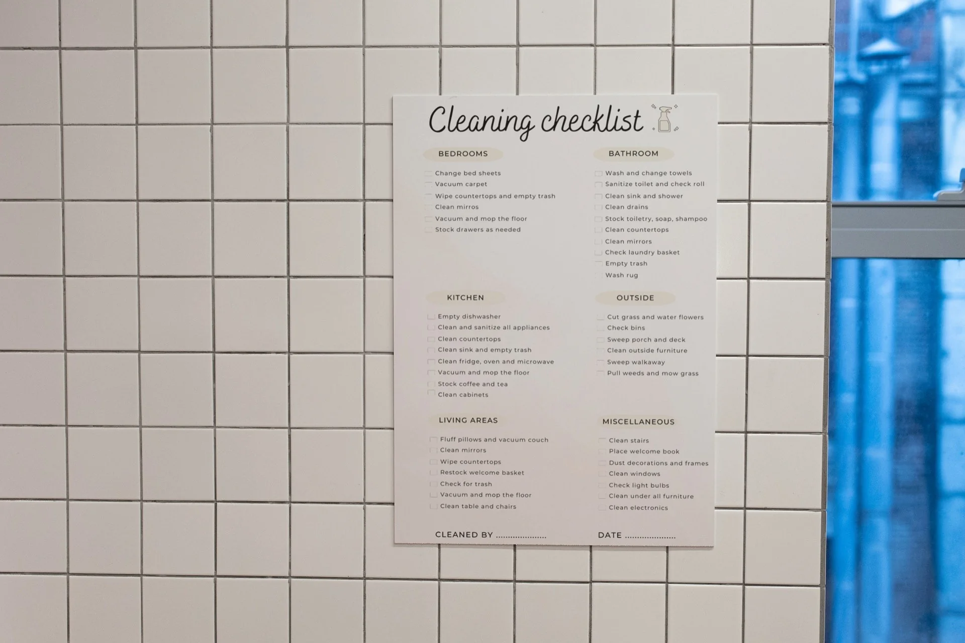 The Cleaning Checklist – preview 2